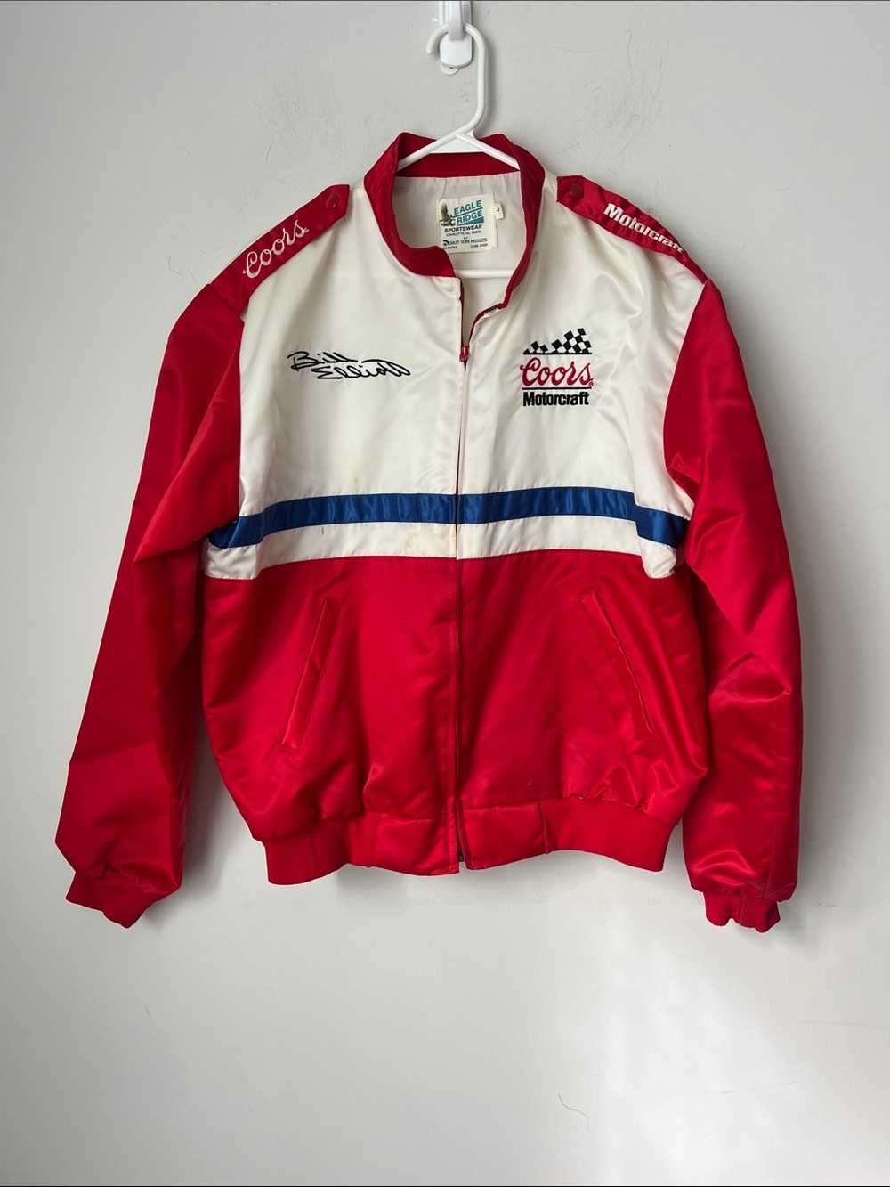 Vtg 90s NASCAR Bill Elliott Windbreaker L Racing Jacket Eagle Ridge Y2K